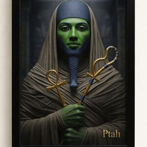 Mystical Ptah Art Print In A Frame 8x10